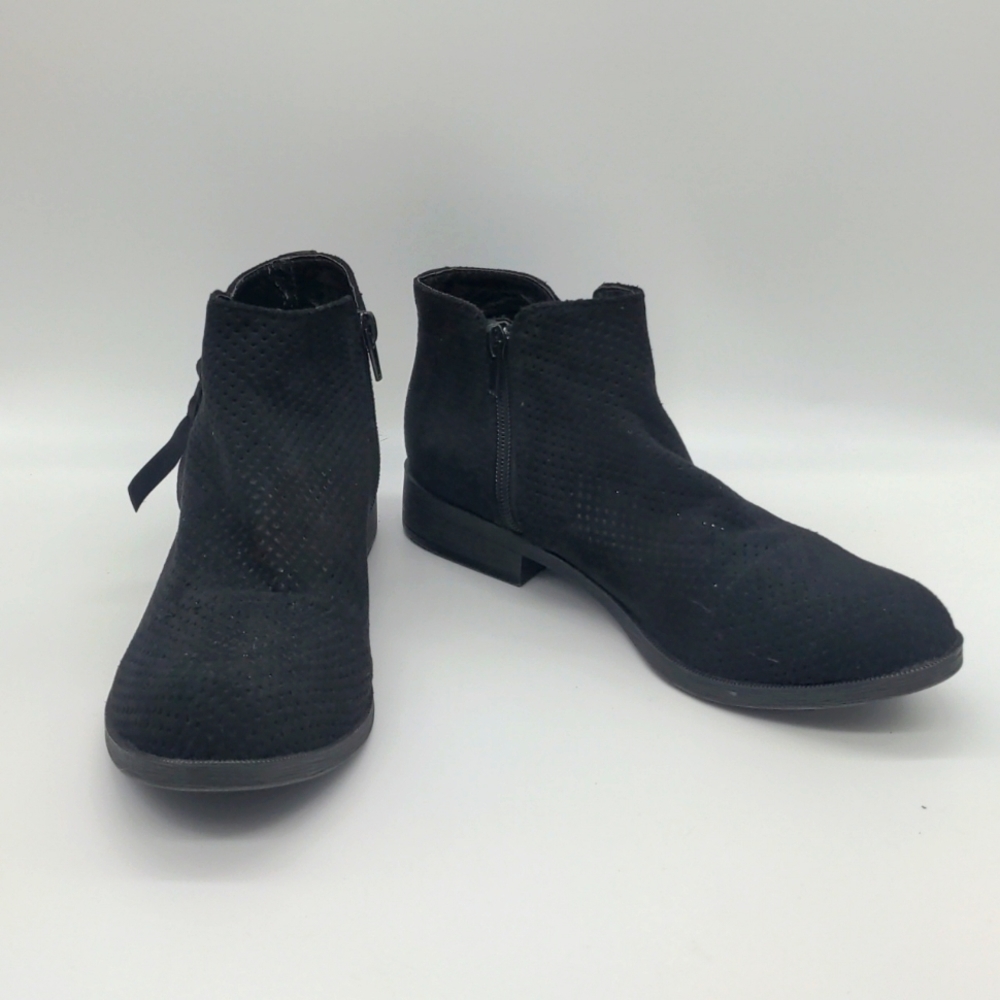 Dolce Vita Black Mesh Suede Ankle Booties Side Zip Size 8